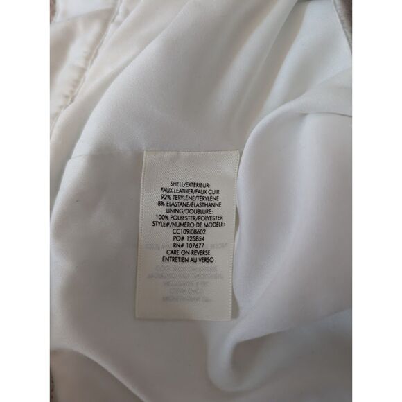 Alice + Olivia Faux Leather Pleated Cuff Silver Shorts size 2 - Picture 7 of 8